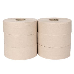 Rouleaux Jumbo Recyclé 2 Plis 300m - Lot de 6 - Jantex
