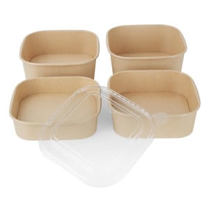 Recyclable Square Trays 1200 ml - Pack of 300 - Fiesta Green