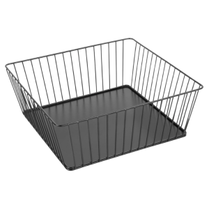 Crna metalna kvadratna košara za prezentaciju - 280x280x100 mm