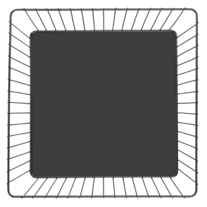 Crna metalna kvadratna košara za prezentaciju - 280x280x100 mm