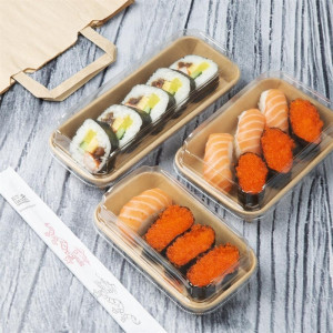 Couvercles PET Barquettes à Sushi GEHX288 - Lot de 300 - Fiesta Green