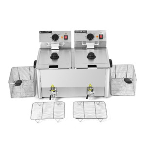Friteza Profesionalna 2 x 8 L s Ispustom - Dynasteel