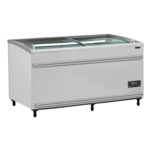 Refrigerator Freezer Curved Glass Lid - White - 422 L - TEFCOLD