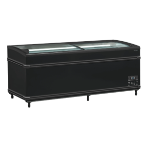 Refrigerator Freezer Curved Glass Lid - Black - 500 L - TEFCOLD