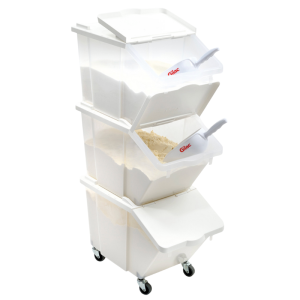 Set od 3 spremnika za sastojke 30L + poklopci + 4 kotača