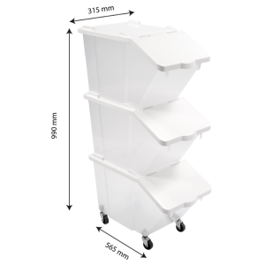 Set od 3 spremnika za sastojke 30L + poklopci + 4 kotača