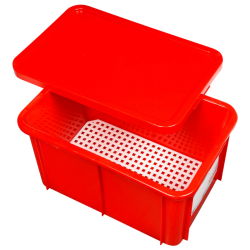 Pravokutna posuda 55 L + Crveni poklopac HACCP