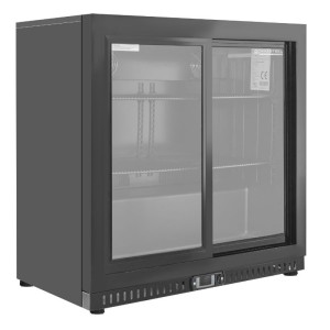 Refrigerated Back Bar 2 Glass Doors - Black Interior Dynasteel