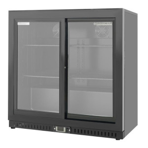 Refrigerated Back Bar 2 Glass Doors - Black Interior Dynasteel