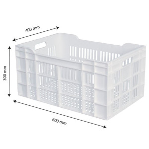 Caisse 600 X 400 Ajouree 60L Blanc - Gilac