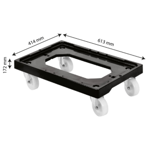 Podnožje s kotačićima 4 okretna kotača - Čelična osnova - Crna