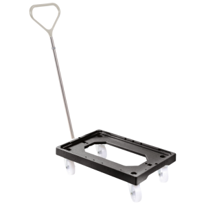 Podnožje s kotačićima 4 okretna kotača - Čelična osnova - Crna