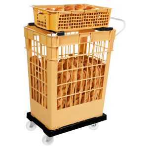 Podnožje s kotačićima 4 okretna kotača - Čelična osnova - Crna