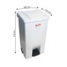 Poubelle à Pédale Avec Couvercle Rouge et Roulettes - 80 L - Gilac
