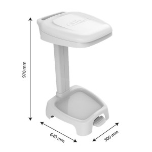 Podrška za vreću za smeće s bijelim poklopcem - 120 L - Gilac