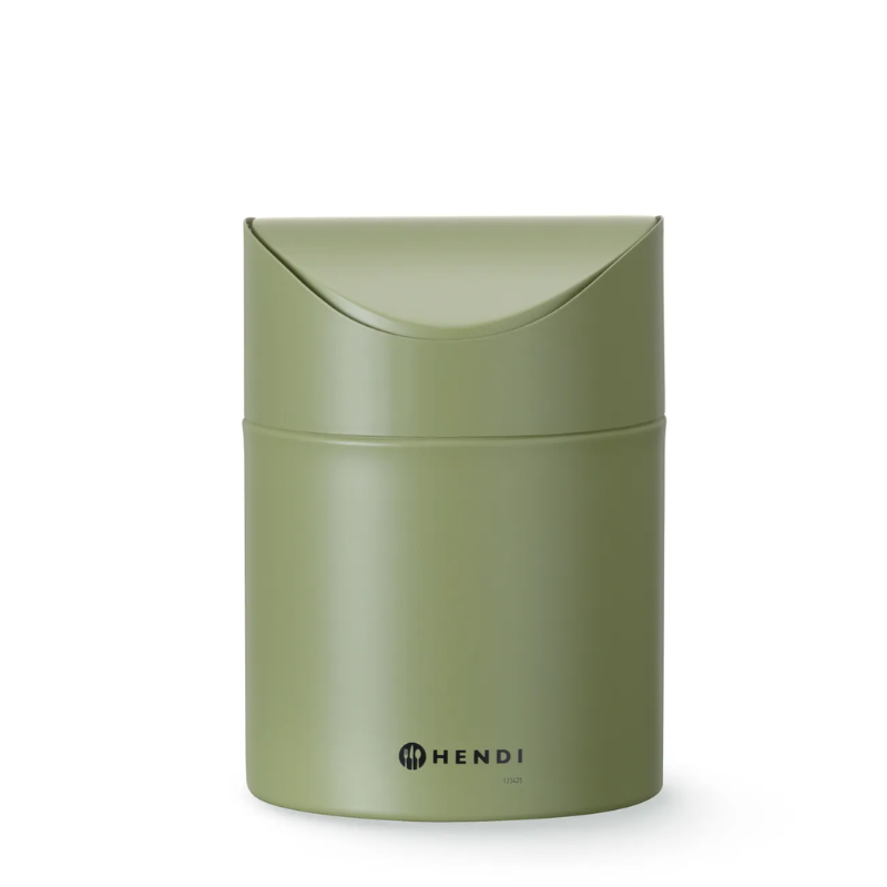 Table Trash Can with Swing Lid - Green - HENDI
