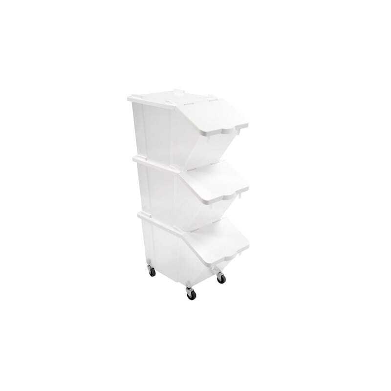 Set od 3 spremnika za sastojke 30L + poklopci + 4 kotača