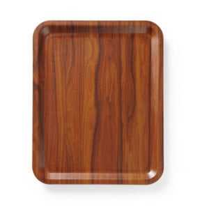 Pravokutni poslužavnik s protukliznom površinom laminiran mahagonij - 460 x 360 mm - HENDI
