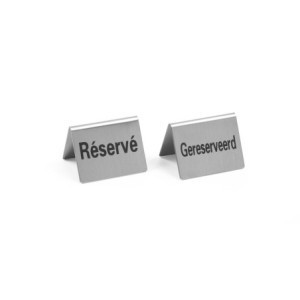 Chevalet de table "Gereserveerd" 50 x 35 mm - Lot de 4 - HENDI