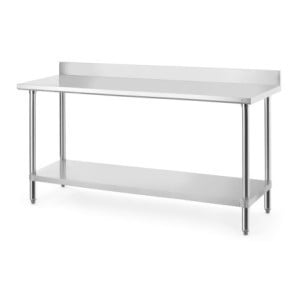 Table de Travail avec Dosseret et Étagère - L 1800 mm - HENDI