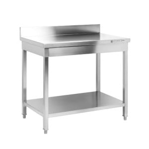 Table Inox Dynasteel avec Dosseret et Étagère - Robuste et fonctionnelle