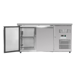 Pozitivni rashladni stol s 2 vrata 228 L ventilirani inox