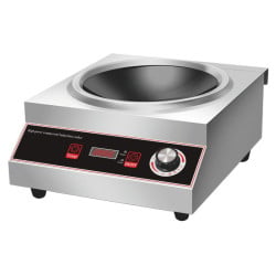 Wok à Induction Pro 3500 W Inox — Zone Concave Ø227