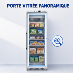 Armoire za zamrzavanje 400 L sa staklenim vratima, ventilirano hlađenje -18/-22°C