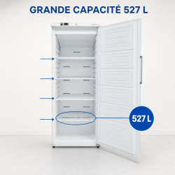 Ventilirani rashladni ormar 527 L +2/+8 °C — Puna vrata