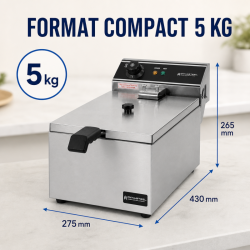 Friteza Profesionalna 10 L 3000 W Inox — Termostat