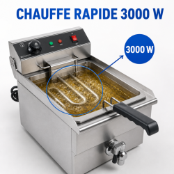 Profesionalna friteza 13 L 3000 W s ispuštanjem - Inox