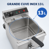Profesionalna friteza 13 L 3000 W s ispuštanjem - Inox