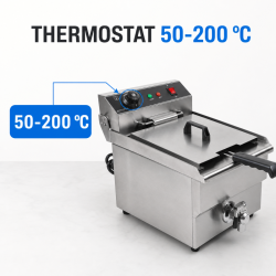 Profesionalna friteza 13 L 3000 W s ispuštanjem - Inox