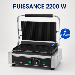 Grill Panini Pro 2200 W Rebrasti 340x220 mm Inox