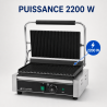 Grill Panini Pro 2200 W Rebrasti 340x220 mm Inox