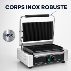 Grill Panini Pro 2200 W Rebrasti 340x220 mm Inox