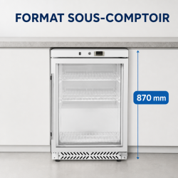 Mini hladnjak s prozirnim vratima 170 L 0/+8 °C - Dynasteel
