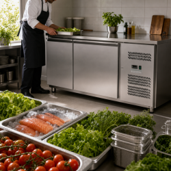 Pozitivni rashladni stol s 2 vrata 228 L ventilirani inox