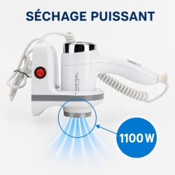 Sušilo za kosu za zidnu montažu 1100 W Bijeli ABS | Hotel & CHR
