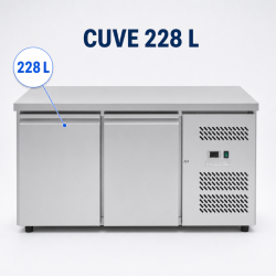 Pozitivni rashladni stol s 2 vrata 228 L ventilirani inox