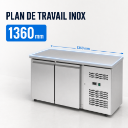 Pozitivni rashladni stol s 2 vrata 228 L ventilirani inox