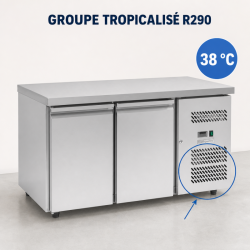 Pozitivni rashladni stol s 2 vrata 228 L ventilirani inox