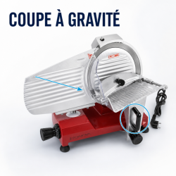 Gravitacijska rezačica za šunku Ø 220 mm 120 W crvena