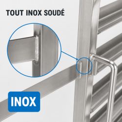 Échelle Gastronorme GN 1/1 15 Niveaux Inox Roulettes