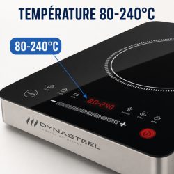 Indukcijska ploča Pro 2500 W — 80-240°C, Digitalna