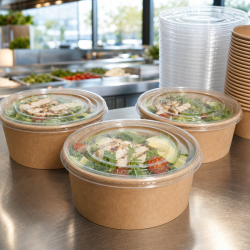 PET lid Ø 165 mm for Salad Bowl 1300 ml - x300