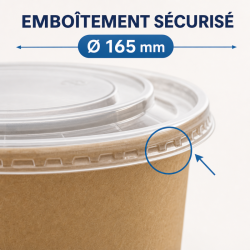 PET poklopac Ø 165 mm za zdjelu salate 1300 ml - x300