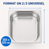 Bac Gastro GN 2/3 Inox 9 L - Dubina 100 mm