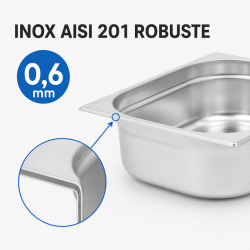Bac Gastro GN 2/3 Inox 9 L - Dubina 100 mm