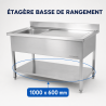 Plonge Inox 1 Bac Ocjedna ploha Desno - L 1000 x P 600 mm